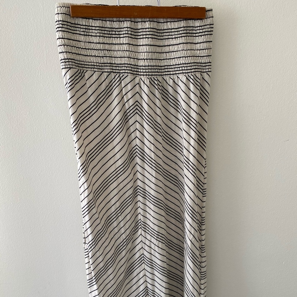 Billabong black and white pinstriped maxi skirt